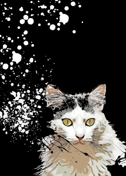 猫枯燥乏味的插图。图片下载