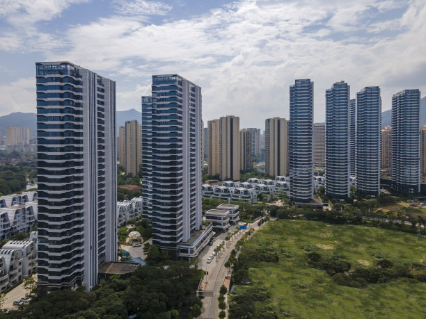 现代城市高端住宅鸟瞰图图片下载