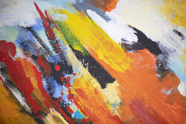 抽象的彩色丙烯酸背景画与大胆的色彩。图片下载