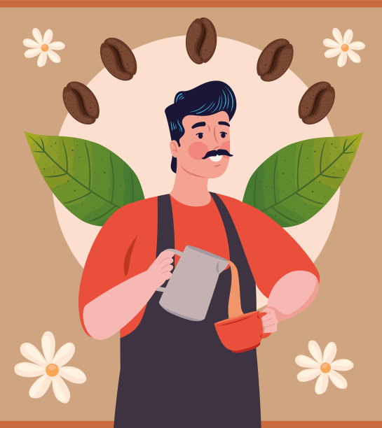 咖啡师与吐司谷物图片下载