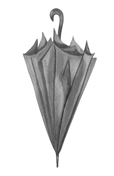 ． 水彩伞秋季背景。关闭了伞。设计标签，横幅，卡片模板。图片下载