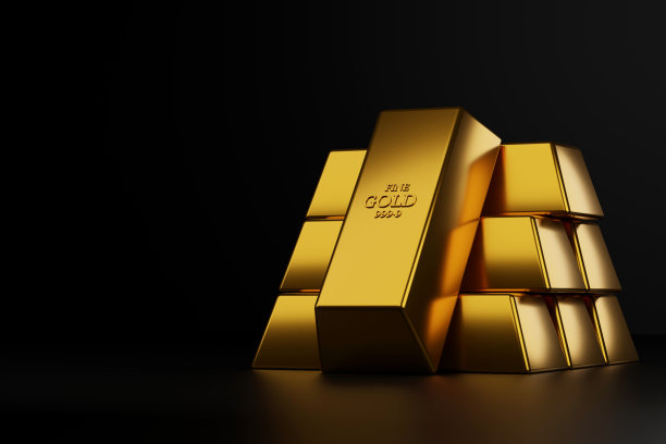 金条，财富和投资，3d渲染图片下载