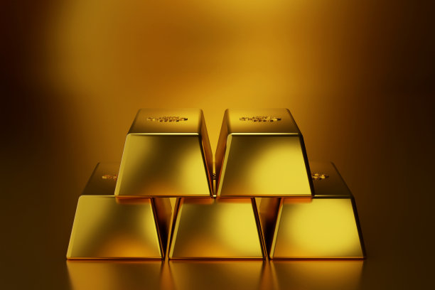 金条，财富和投资，3d渲染图片下载