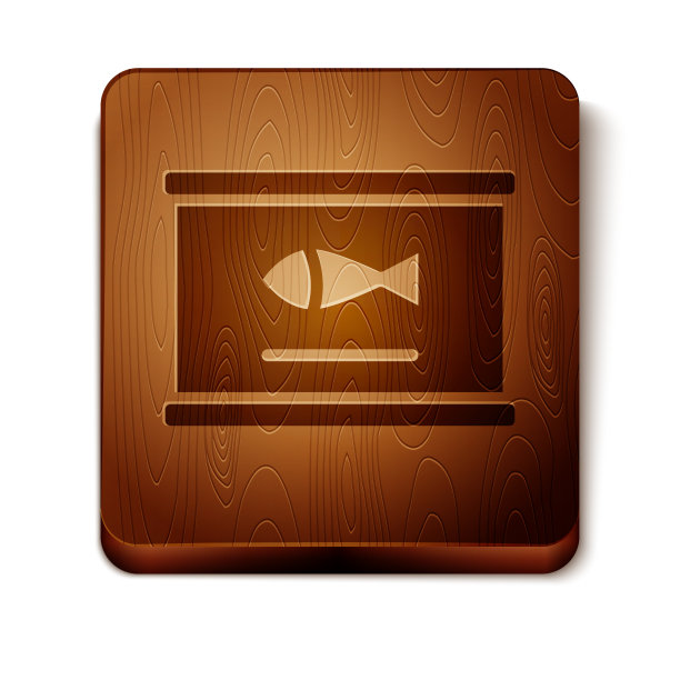 棕色罐头鱼图标孤立在白色上图片下载