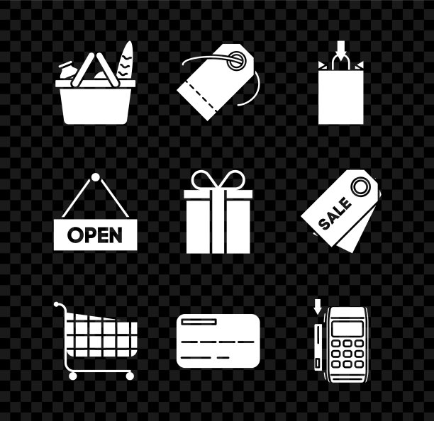 设置购物篮和食品空白标签模板图片下载