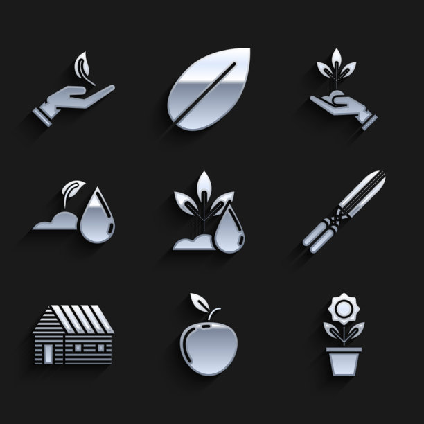 设置浇水植物苹果花盆园艺图片下载