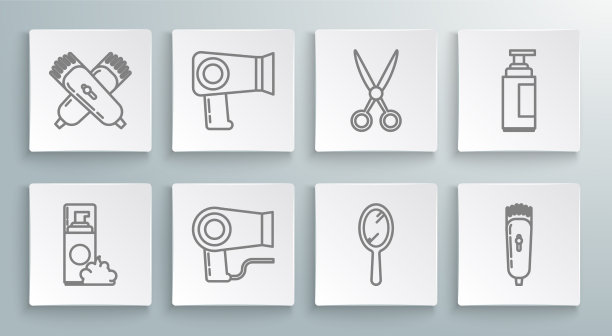 设置线剃须凝胶泡沫吹风机手镜图片下载