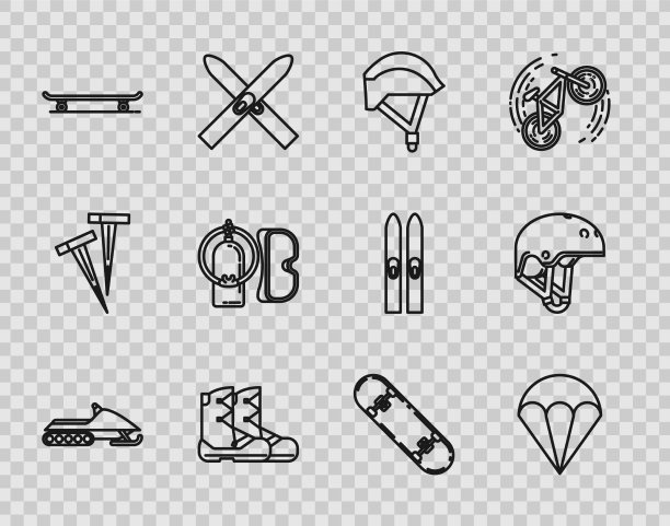 设线雪地摩托降落伞自行车头盔图片下载