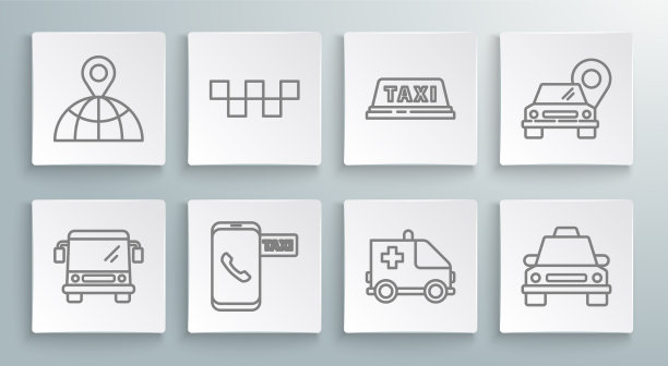 设专线公共汽车出租车车顶电话服务图片下载