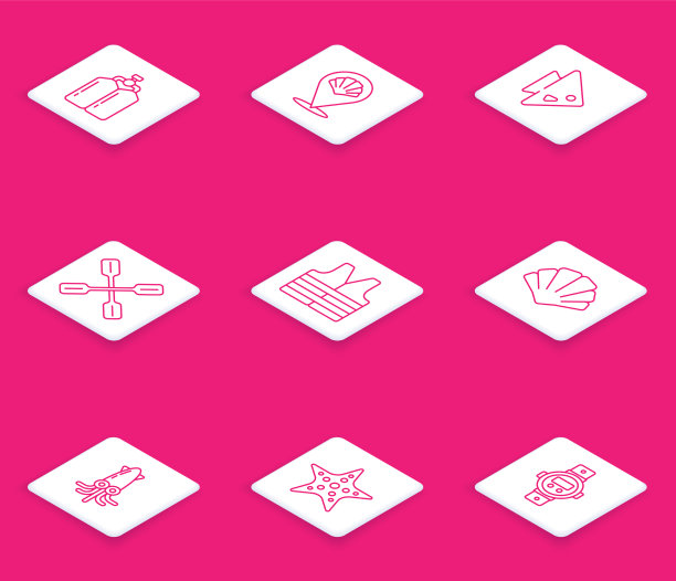 套线扇贝海贝类桨图片下载