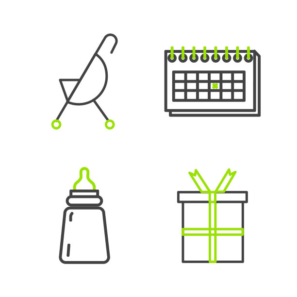 套装线礼品盒婴儿奶瓶日历和图片下载