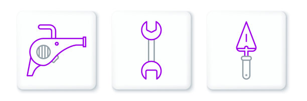 设置线泥、叶花园鼓风机和扳手图片下载