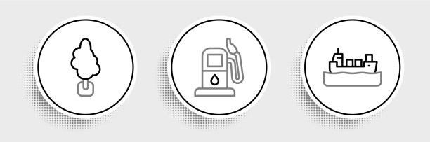 设置线油船船树和汽油或天然气图片下载