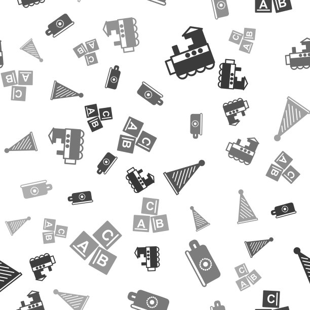 设置玩具火车婴儿便盆派对帽子和ABC积木图片下载