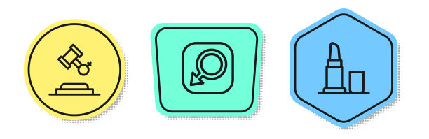 设定线女性权利男性性别和口红图片下载