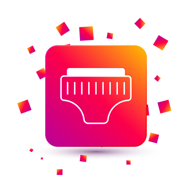 白色成人纸尿裤图标隔离在白色上图片下载