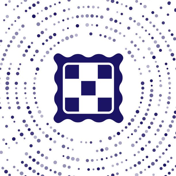 蓝色格子餐巾纸图标孤立在白色图片下载