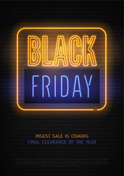 黑色星期五折扣霓虹矢量横幅模板的奢侈品店图片下载