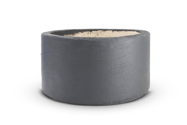 白色背景上的灰色混凝土花盆图片下载