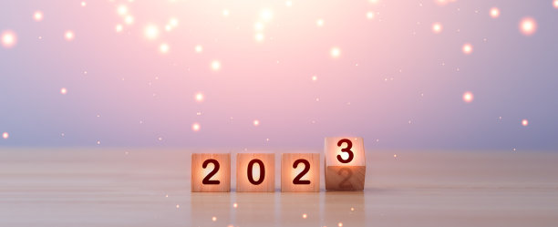 2023年新年快乐，庆祝，背景，目标，行动，计划，想法，灵感，目标概念。翻转木块块改变2022年到2023年。圣诞快乐，新年快乐的概念图片下载