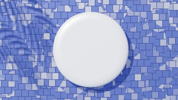 白色空白圆柱形框架的3d渲染顶视图，用于模拟和展示棕榈叶、大地色调和紫色墙壁背景的阴影产品。创意概念。寡妇的影子。图片下载