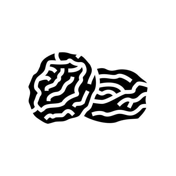 杏干水果雕文图标矢量插图图片下载