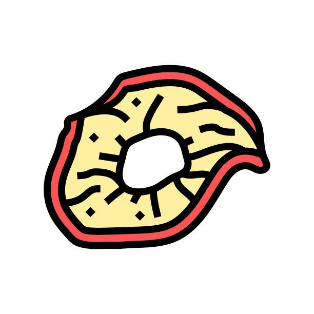 苹果干果颜色图标矢量插图图片下载