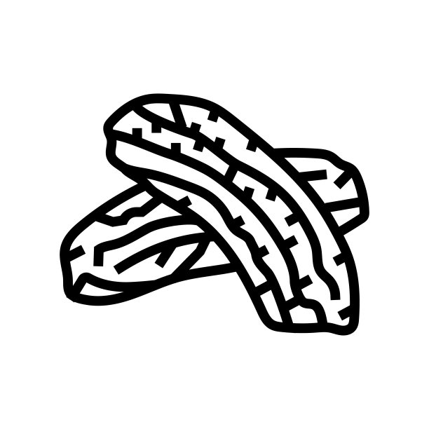 香蕉干果线图标矢量插图图片下载