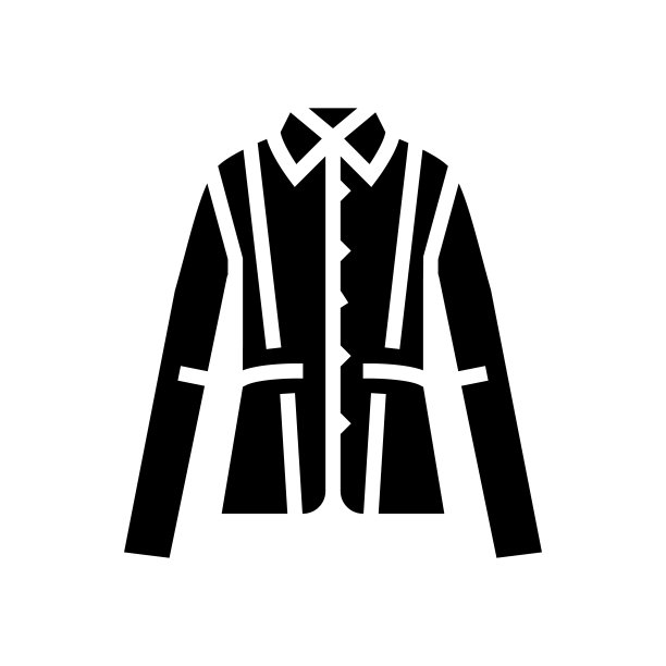 绗缝夹克外套女性雕文图标矢量插图图片下载