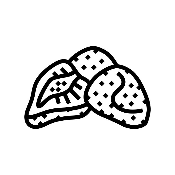 草莓干果线图标矢量插图图片下载