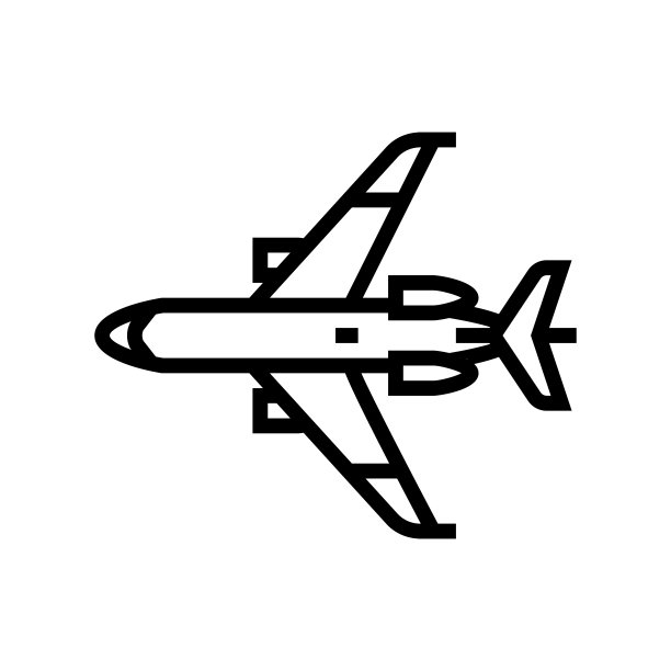 运输机飞机航线图标矢量插图图片下载