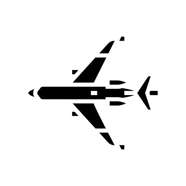 运输飞机飞机字形图标矢量插图图片下载
