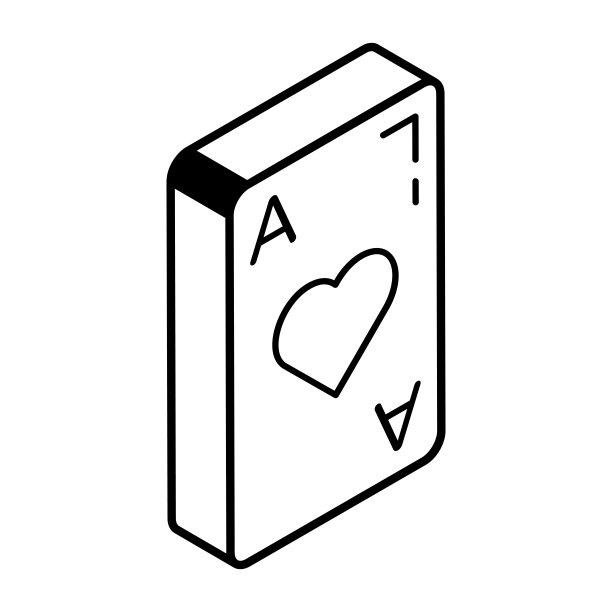 扑克的现代线图标图片下载