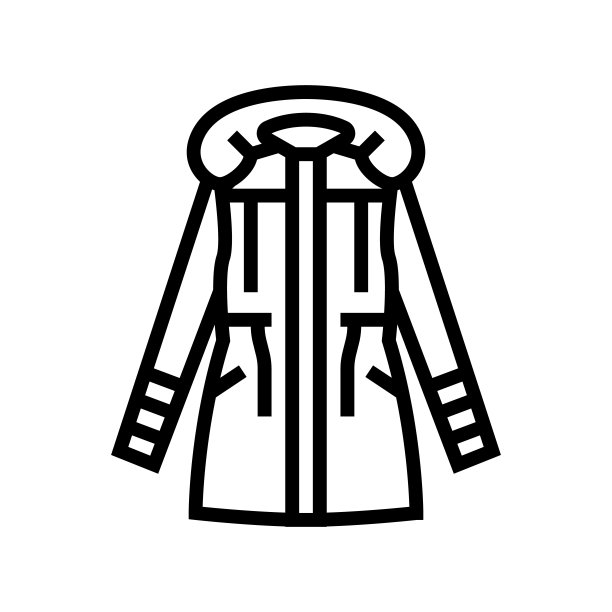 派克外套外套女性线图标矢量插图图片下载
