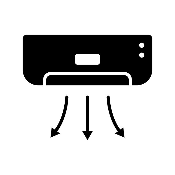 空调图标矢量设计模板在白色背景图片下载