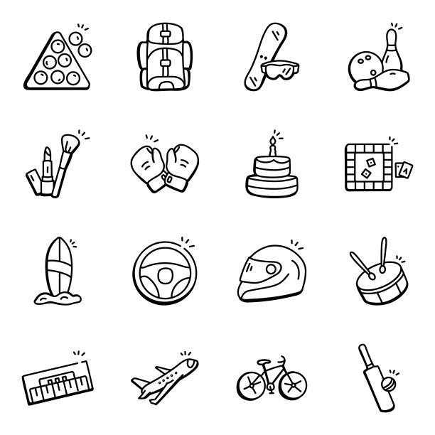 包的娱乐手绘图标图片下载