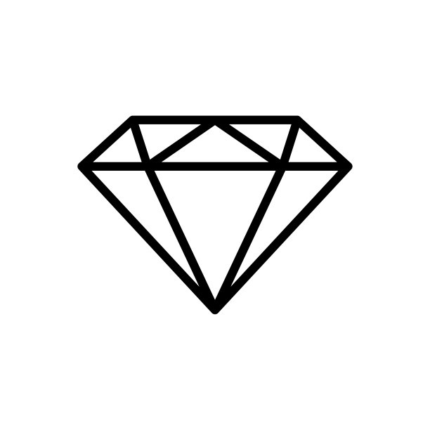 白色背景中的钻石图标矢量设计模板图片下载