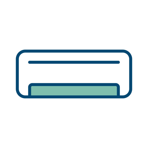 空调图标矢量设计模板在白色背景图片下载