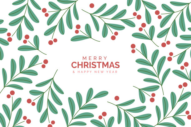 圣诞快乐和新年快乐贺卡模板图片下载