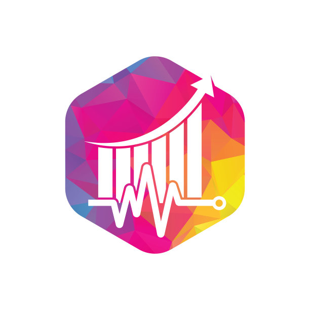 金融脉搏的标志。心跳财经标志设计图标。图片下载