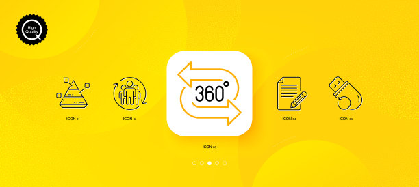 360度团队合作和闪存极简线条图片下载