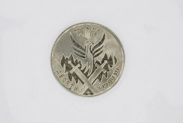 纪念乌克兰志愿者特写的纪念币图片下载