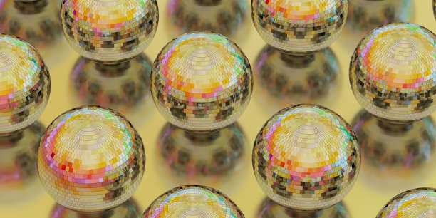 豪华迪斯科球高角度视图图片下载
