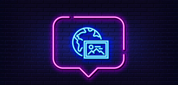 网络照片线图标图像缩略图标志霓虹灯图片下载