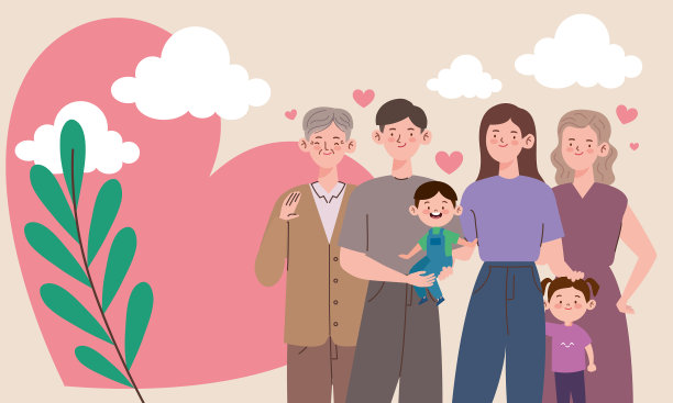 六名韩国家庭成员图片下载