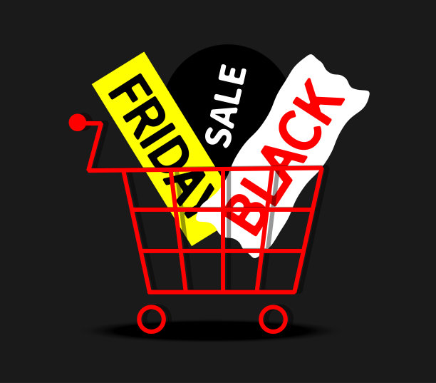 黑色星期五销售背景与购物篮图片下载