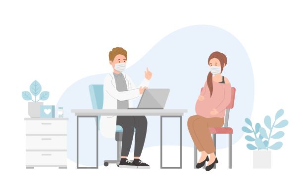 孕妇到医院就诊或诊断治疗、保健观念、护理和医务人员图片下载