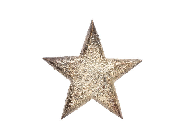 圣诞树上的星星装饰孤立在白色背景上。图片下载