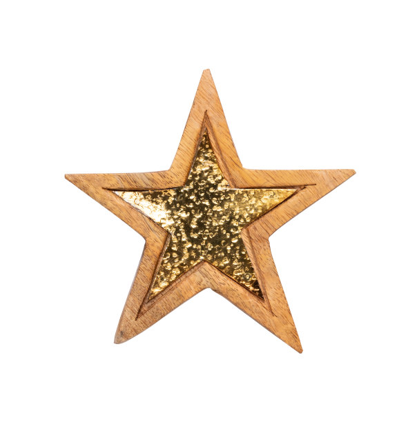 圣诞树上的星星装饰孤立在白色背景上。图片下载