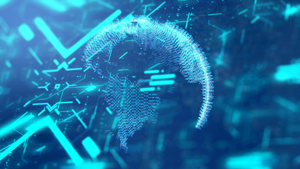 技术环境内的数字抽象地球图片下载